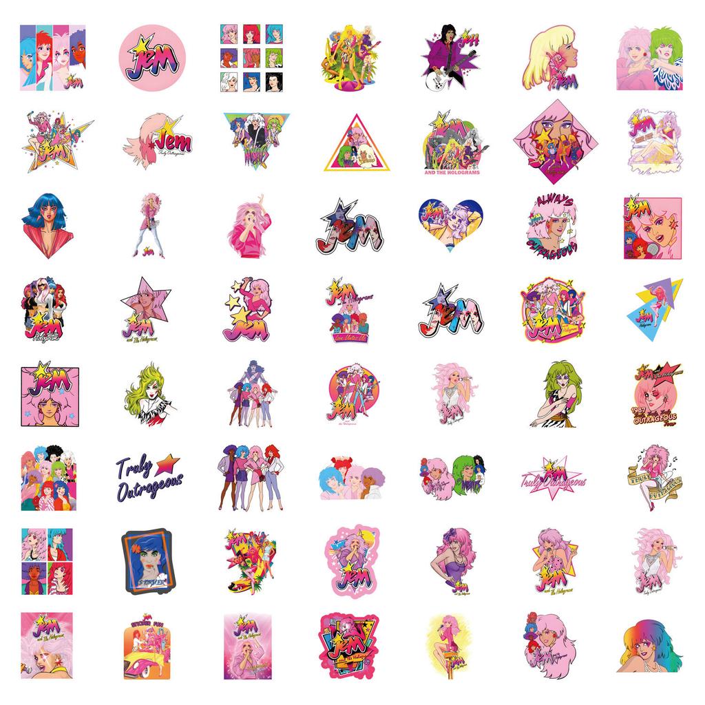 55 Jem and The Holograms Graffiti Aufkleber Dekorative Skateboard DIY Aufkleber