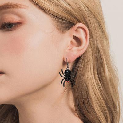 1 Paar Hängeohrringe Matt Schwarz Dreifache Fledermaus Hakenohrringe Damen Halloween Ohrringe Hexenhaft Goth Ohrschmuck