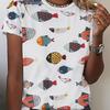 Round Neck Casual Short-sleeved T-shirt, Fashionable Short-sleeved Round Neck Top