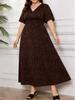Elegant Plus Size Leopard Print Maxi Dress - Middle East Style