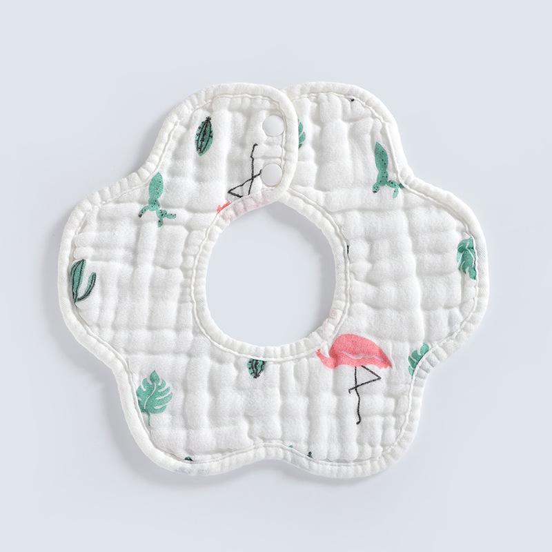 

Eight-Layer Popsicle Cotton Baby Bib with Petal Design