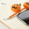 Ergonomic Ballpoint Pen Halloween Pumpkin Gel Ink Pen, 0.7mm Rollerball with Plush Pumpkin, Marker Novelty Black for Party Favors, Gift Supplies