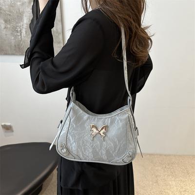Neue Butterfly Premium Strukturierte Umhängetasche Mode Pendler Damen Tasche Schlichtes Nischen-Design Crossbody Tasche