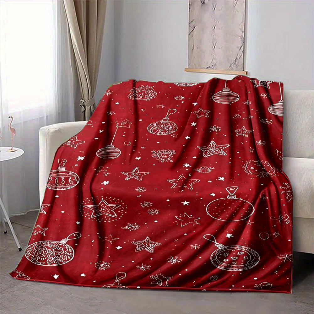 1Pc Santa Claus Reindeer Blanket Soft And Comfortable Casual Warm Camping Travel Christmas Halloween Gift M91717