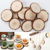 10 Stück Holzscheitscheiben, 3–10 cm, DIY-Kreis, runde Holzscheiben, Bastelarbeiten für Hochzeit, Weihnachten, Party, Kunstdekoration