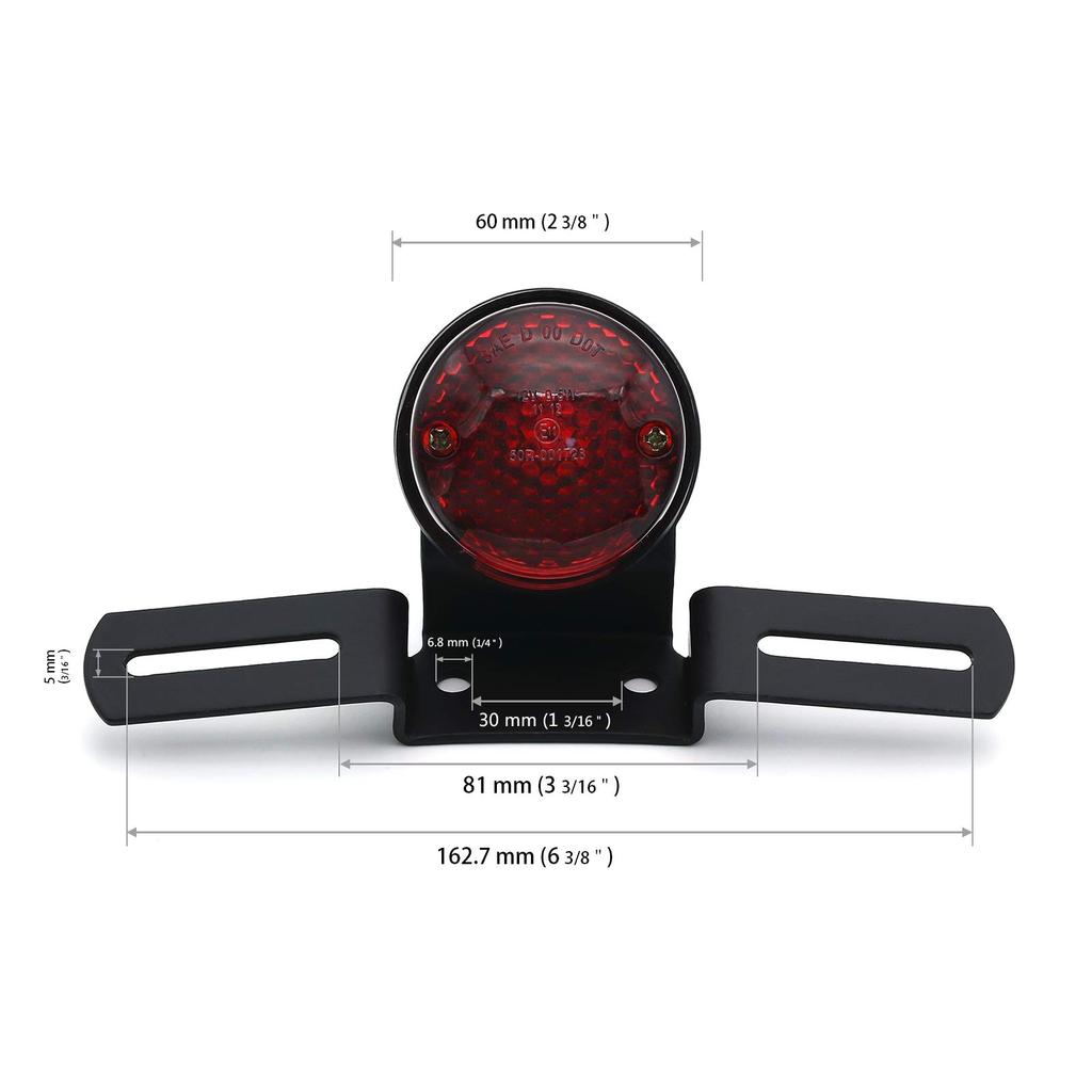 MFC PRO Universal Red Lens Tail Light/Brake Light License Plate Lamp for Harley Dyna Sportster Yamaha