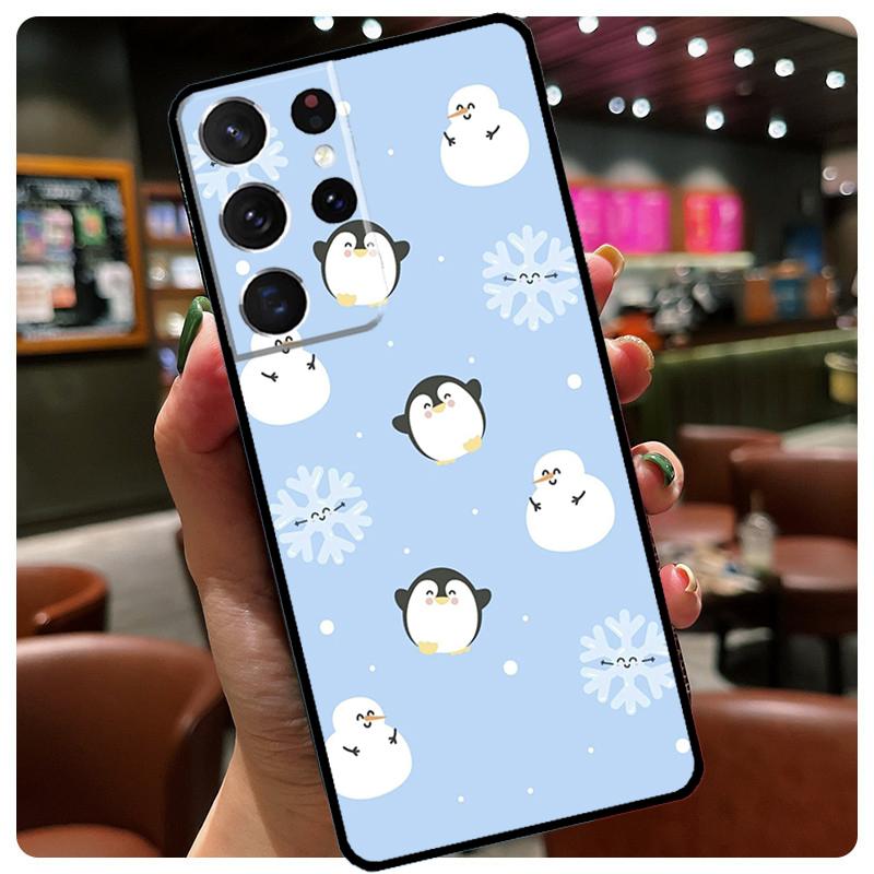 Cartoon Penguin Phone Case For Samsung Galaxy S23 Ultra S21 S22 S24 S25 Ultra S9 S10 Plus S24 S25 FE Cover