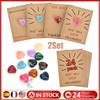 48PCS Gem Valentines Cards with Heart-Shape Crystal Stone Valentine Exchange Card for Boys Girls School Classroom Party Favors