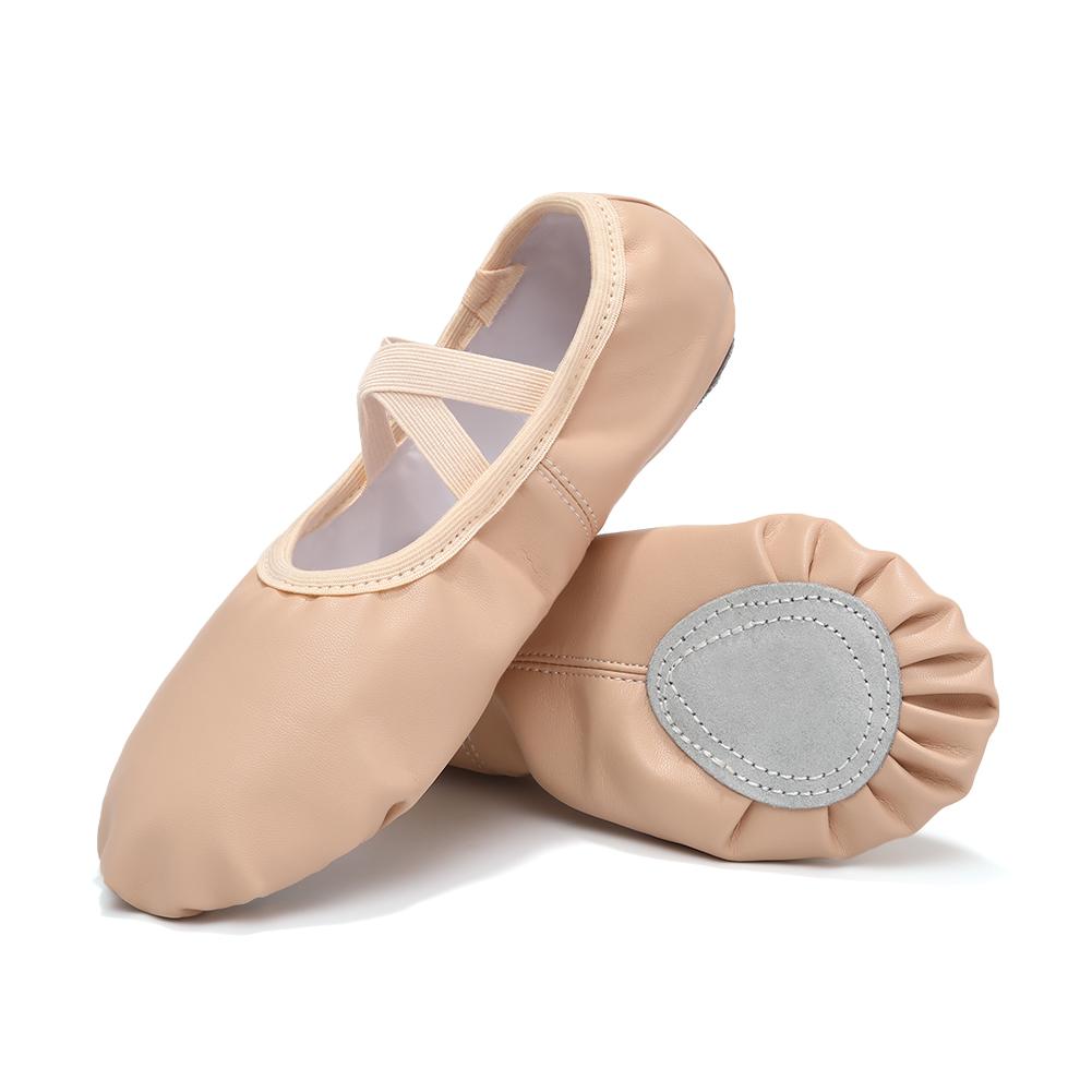 Women/Girls' Ballet Shoes Leather Flat Split Soft Sole Dance Slippers Adult Gymnastics Belly Yoga Ballerina Training Shoes