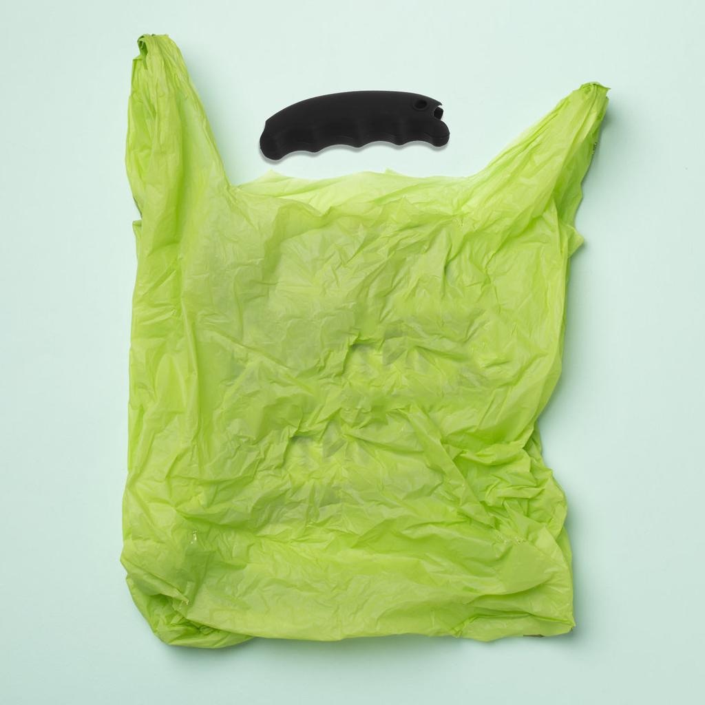 Silicone One-Trip Holder Black 9x2.3x2.5cm Labor-Saving Silicone Holder for Grocery Bags Comfortable Grip