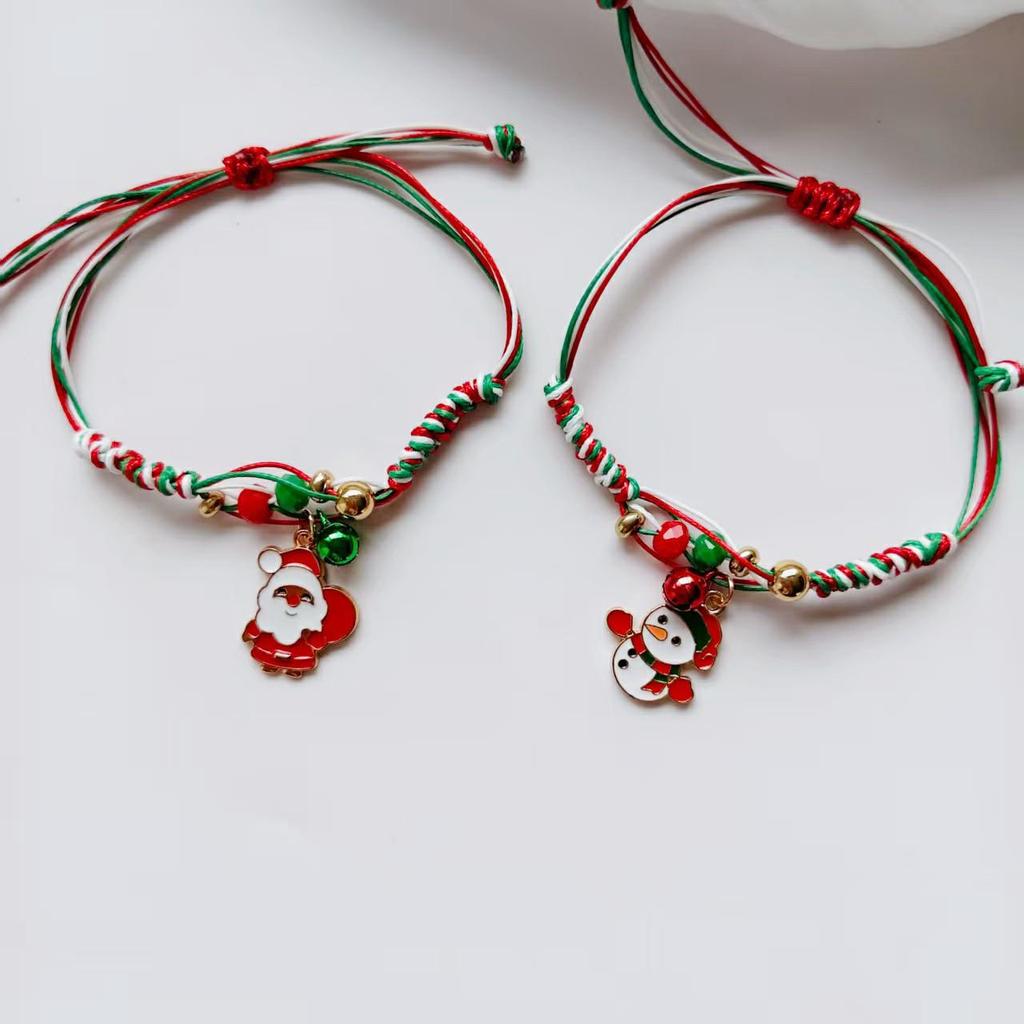 Christmas Handmade Santa & Snowman Bracelet - Gift for Couples & Friends