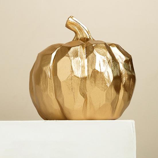 Indoor Modern Pumpkin Fall Decor Shiny Vivid Color Holiday Party Elegant Tabletop Decoration Resin Artificial Pumpkin