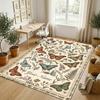 Butterflies Birds Night Theme Soft Crystal Velvet Rug Custom Name & Text Print Non Slip Floor Rug for Bedroom Living Room