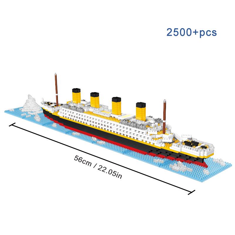 Non-Toxic Moc Titanic Model Cruise Ship Building Blocks Boat Collection Diy Construction Micro Bricks Toys Birthday Christmas Gifts