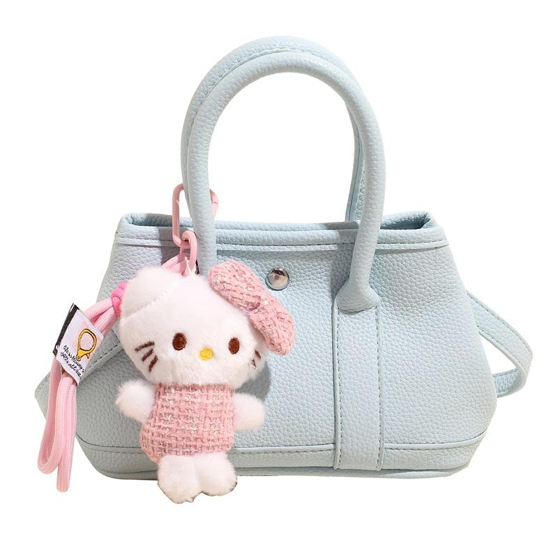 Korean Niche Dopamine Lychee Pattern Portable Bucket Bag Casual Simple Versatile Temperament Commuter Messenger Women's Bag