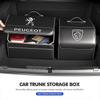 Scatola portaoggetti in pelle per bagagliaio auto Borsa organizer pieghevole per auto per 107 408 4008 308 3008 5008 508 2008 208 301 106 205 407