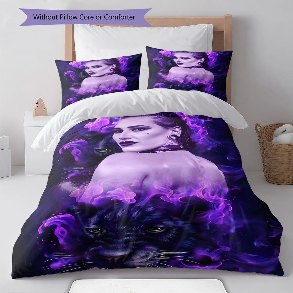Biancheria da letto con motivo Rhea Ripley, Set piumone Copripiumone Federa Regalo di Compleanno per la Casa (1 * copripiumino + 2 * federa, senza nucleo)