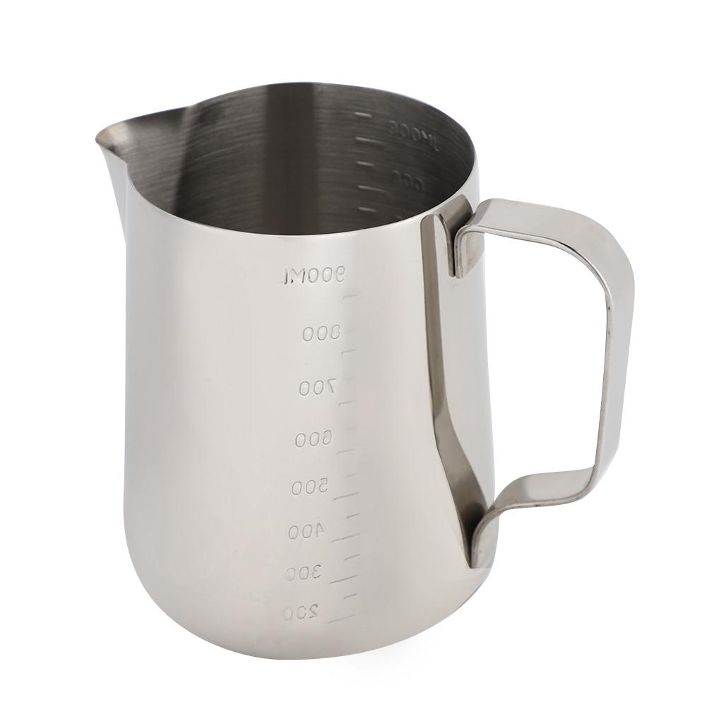 Stainless Steel Measuring Cup Coffee Jug Milk Frothing Pot Espresso Latte Pitcher(1000ml)