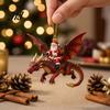 Novelty Festive Wall Decorations 2Pcs Santa Dragon Rider Christmas Ornament, 2D Acrylic Flying Handcrafted Hanging Ornaments Claus Decor, Tree
