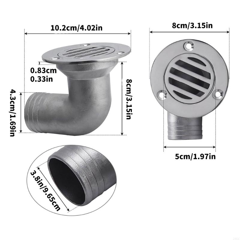 28GC Rust Resistant Stainless Steel 38mm Marine Drain Elbow For Efficient Boat Water Removal