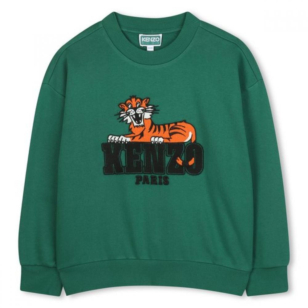 Kenzo Kids Sweatshirt Patch Tiger Logo  25fw Z256afw412 painted/12Age_152CM