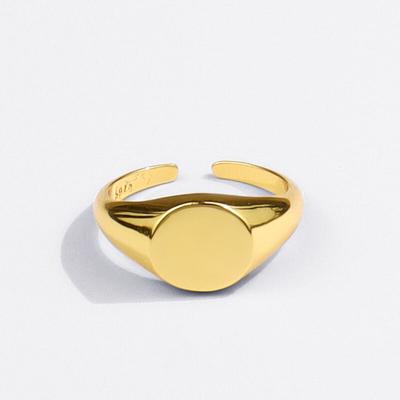 Anello con sigillo in argento sterling 925 per donna e uomo, anello rotondo, gioielli geometrici per feste, regali