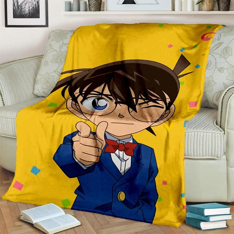 3D Dívčí Detektiv Conan Anime Kreslená HDdeka, Měkká přehozová deka pro Domácí Ložnici Postel Pohovku Piknik Cestování Kancelář Krycí deka Děti