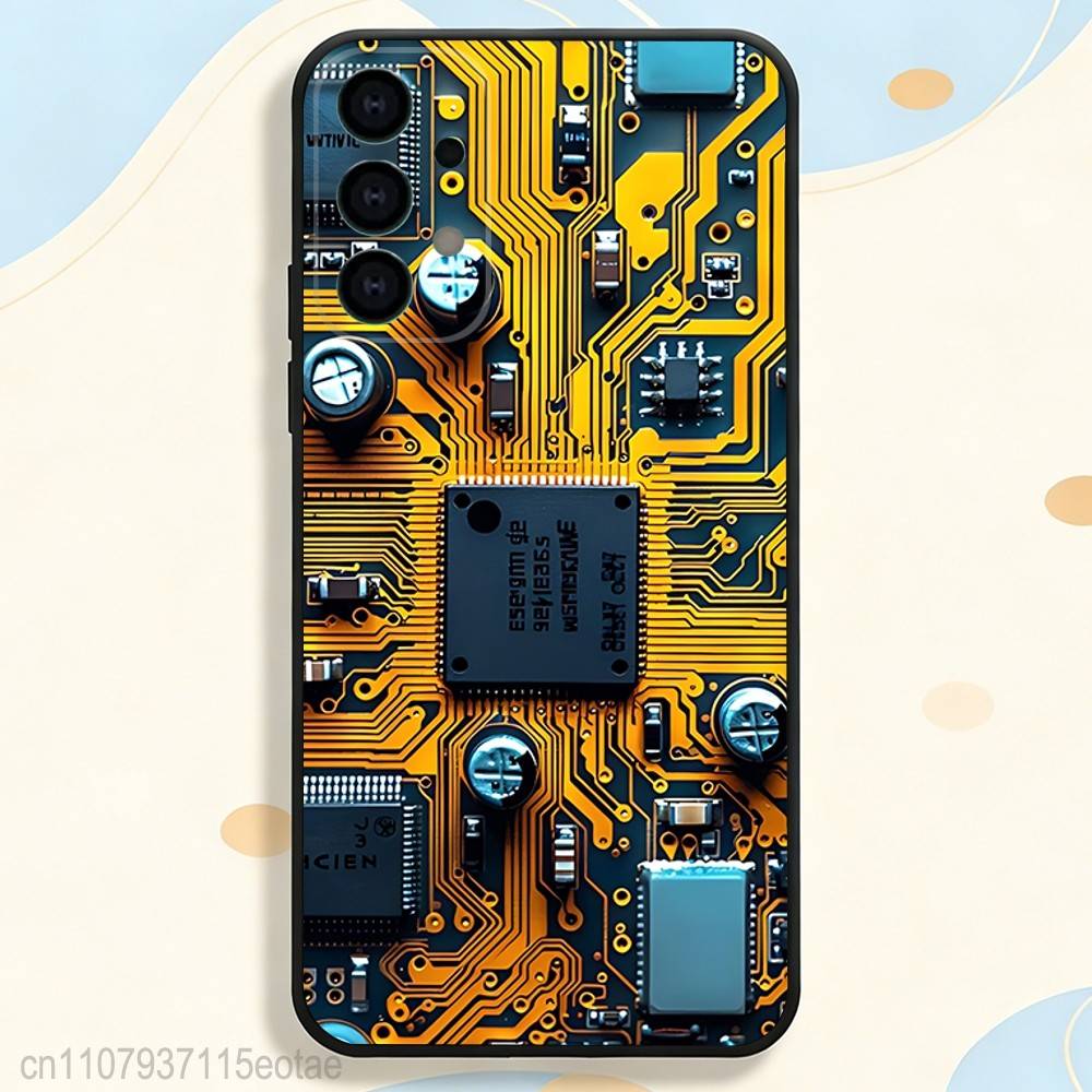 Imitation Circuit Board Pattern Phone Case For Samsung S25,S26,S24,S21,S22,S23,S30,Ultra,S20,Plus,Fe,Lite,5G Black Cover