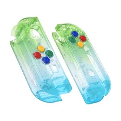 EXtremeRate Gehäuse für Handheld-Controller, kompatibel mit Switch Joycon und Switch OLED, klare Farbverlaufsfarbe, Ersatzschale, DIY-Ersatzgehäuse