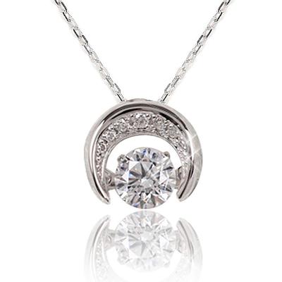 PLUSTER Halskette mit tanzendem Stein, Geschenkbox-Set, 925er Sterlingsilber, Kreuz, vier Accessoires, Zirkonia, Strass, beliebtes Geburtstagsgeschenk