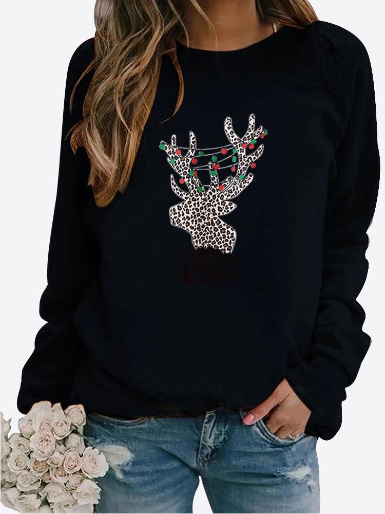 Podzimní Nový Svetr Dámský Potištěný Top Tričko Dámské Kulatý Výstřih Dlouhý Rukáv Ležérní Mikina Plus Size Halenka