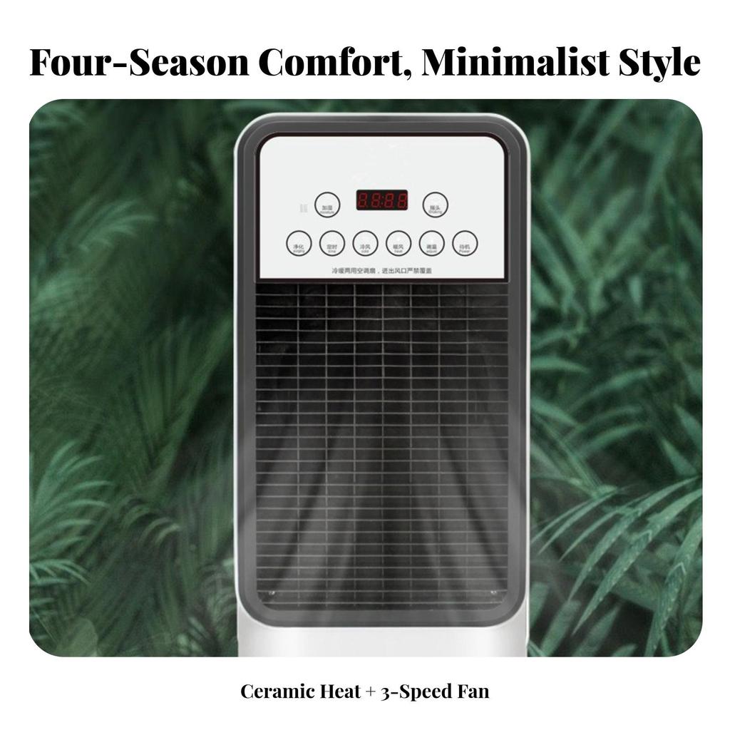 Tall Heat Fan with Remote Control Clear Digital Display, Quiet LowProfile, for Living Room