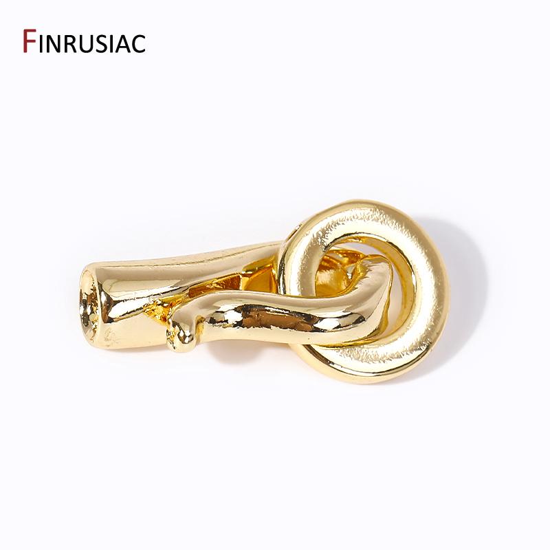 18K Gold Plated Brass Pearl Clasp Connector Beads End Caps Fastener Clasps For DIY Handmade Bracelet Jewelry Making Findings