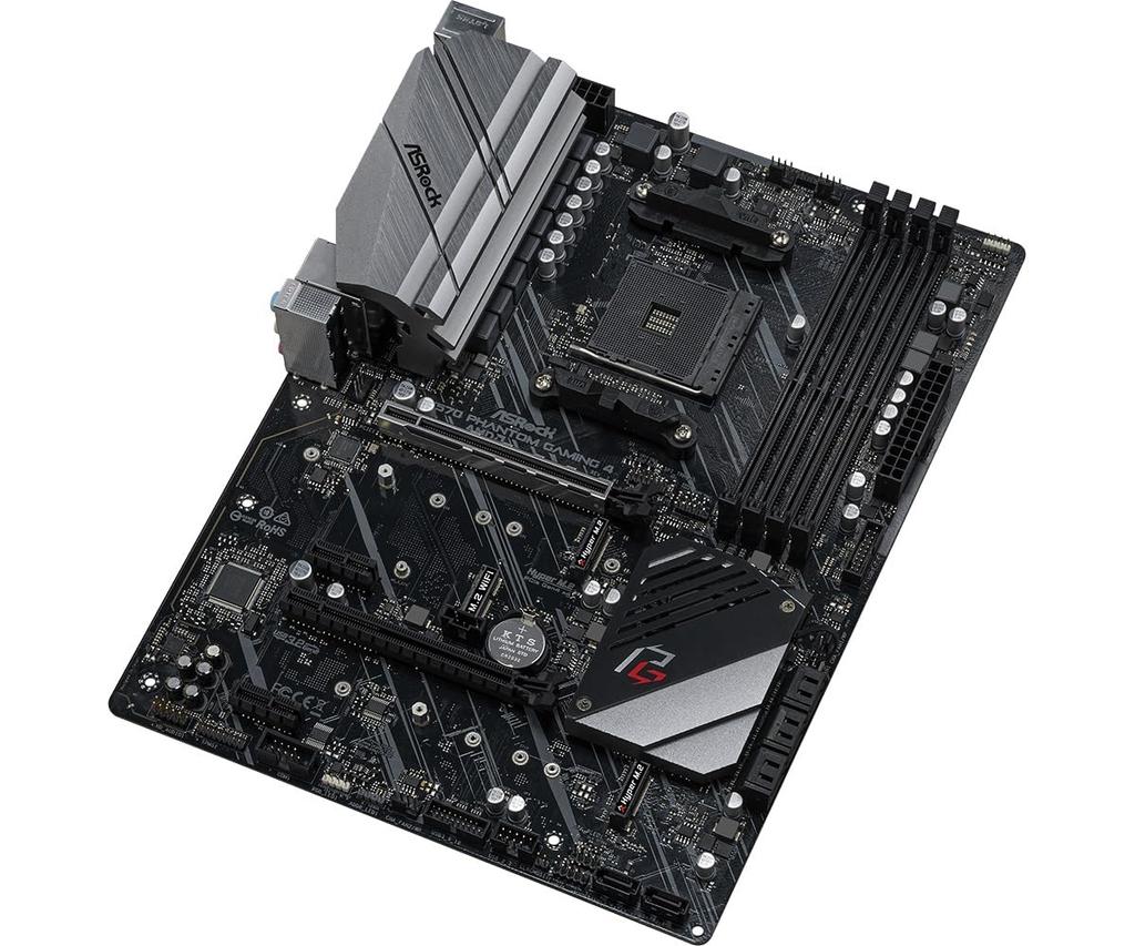 ASRock X570 Phantom Gaming 4 Kompatibel mit AMD Ryzen 5000 Serie CPUs X570 ATX Japanischer Händler Mainboard, (AM4 Sockel), [Offizielles Produkt]