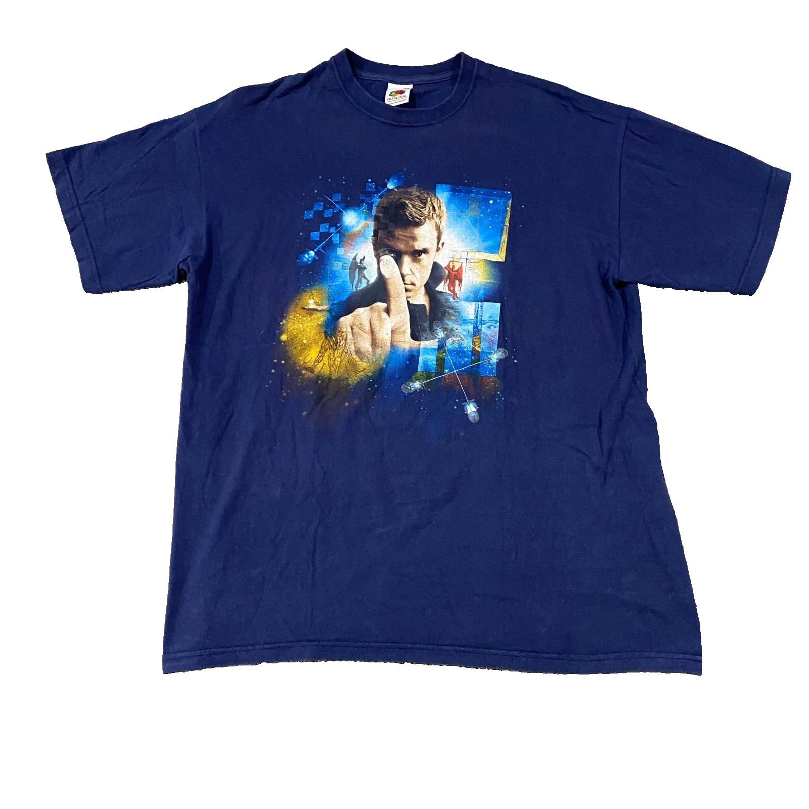 

Robbie Williams Intensive Care Promo T-Shirt Men M Blue Graphic Tee Vintage 2005 4XL
