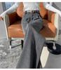 2025 Autumn/Winter High-Waisted Herringbone Wool Blend Wide-Leg Pants