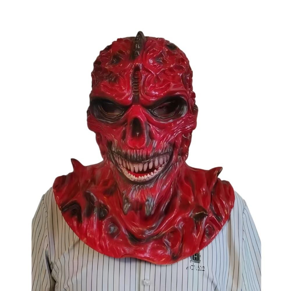 Satanic Latex Mask For Halloween Cosplay With Horns For Costume Parties