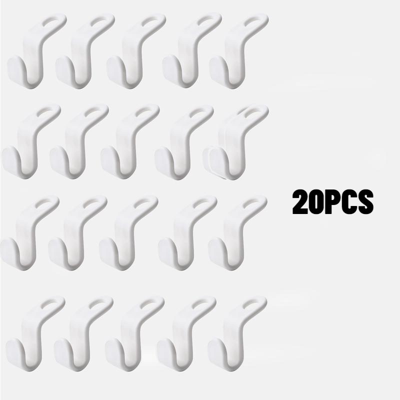 30pcs/10pcs Multi-function Wardrobe Space-saving Stack Hanger Hook Coat Hook Plastic Closet Stack Hanger Rack Bedroom Organizer 20PCS