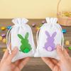 10PCS Bunny Pattern Easter Candy Bags Eco-Friendly Decorative Rabbit Candy Bags Festival Reusable Gift Packaging Bags