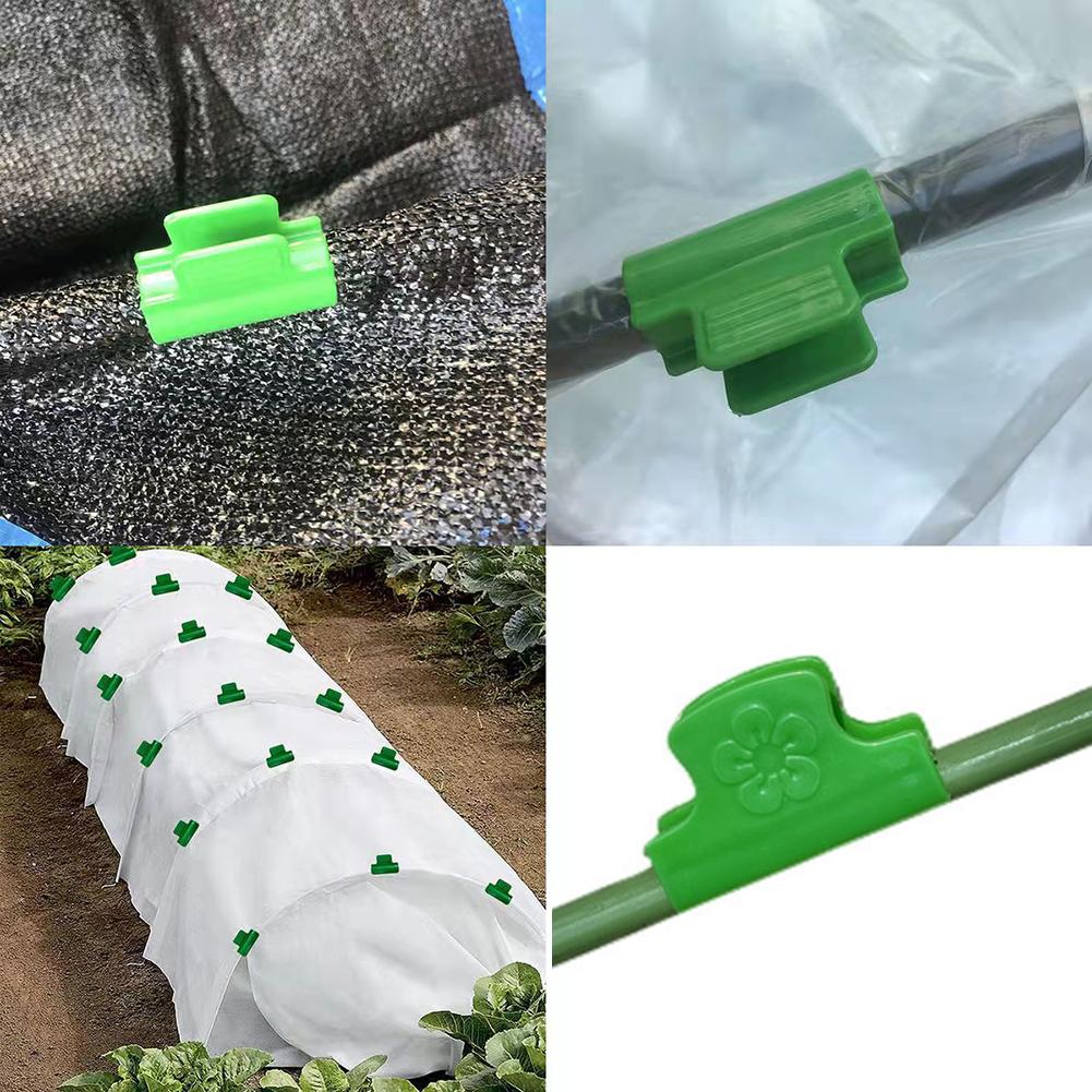 20PCS Pipe Clamps Plant Stakes Film Clips Greenhouse Hoop Clamps Tool Greenhouse Lamination Buckle Tunnel Clips