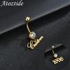 Atoztide Personalizat 1 buc Nume Sexy Piercing Buric Inele Unghii Ombilicale Bar Nume Personalizat Zircon Pendant pentru Femeie Bijuterii Corp