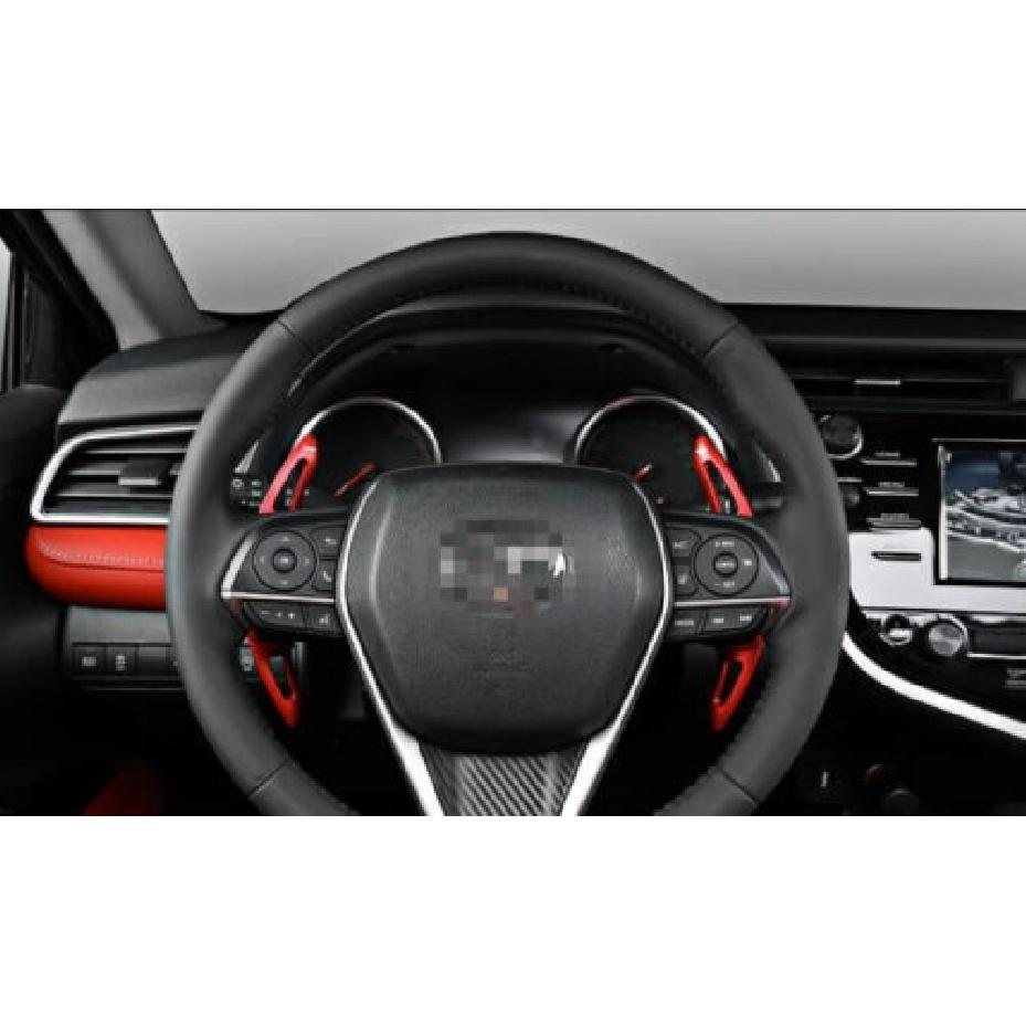 2pcs Shift Paddle Extension Steering Wheel For Toyota Camry 2018-2023 Red Alloy