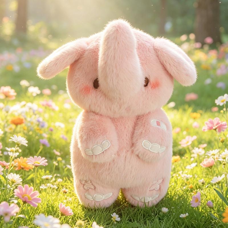 23Cm Couple Elephants Cartoon Plush Toy Stuffed Female Male Kawaii Animal Doll Blue Pink Eli Cute Plushie Birthday Gift