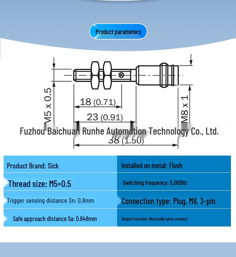 Inductive Proximity Sensor IM05-0B8PS-ZT1/NSVS2SS01