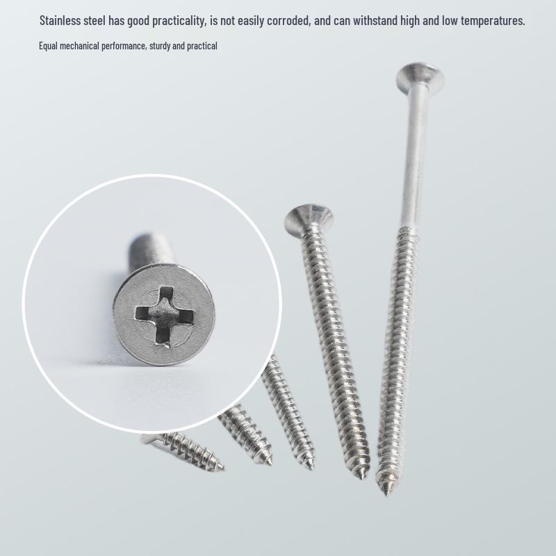 Extended Phillips Head Flat Stainless Steel Self-Tapping Screws for Switch Socket Panels
