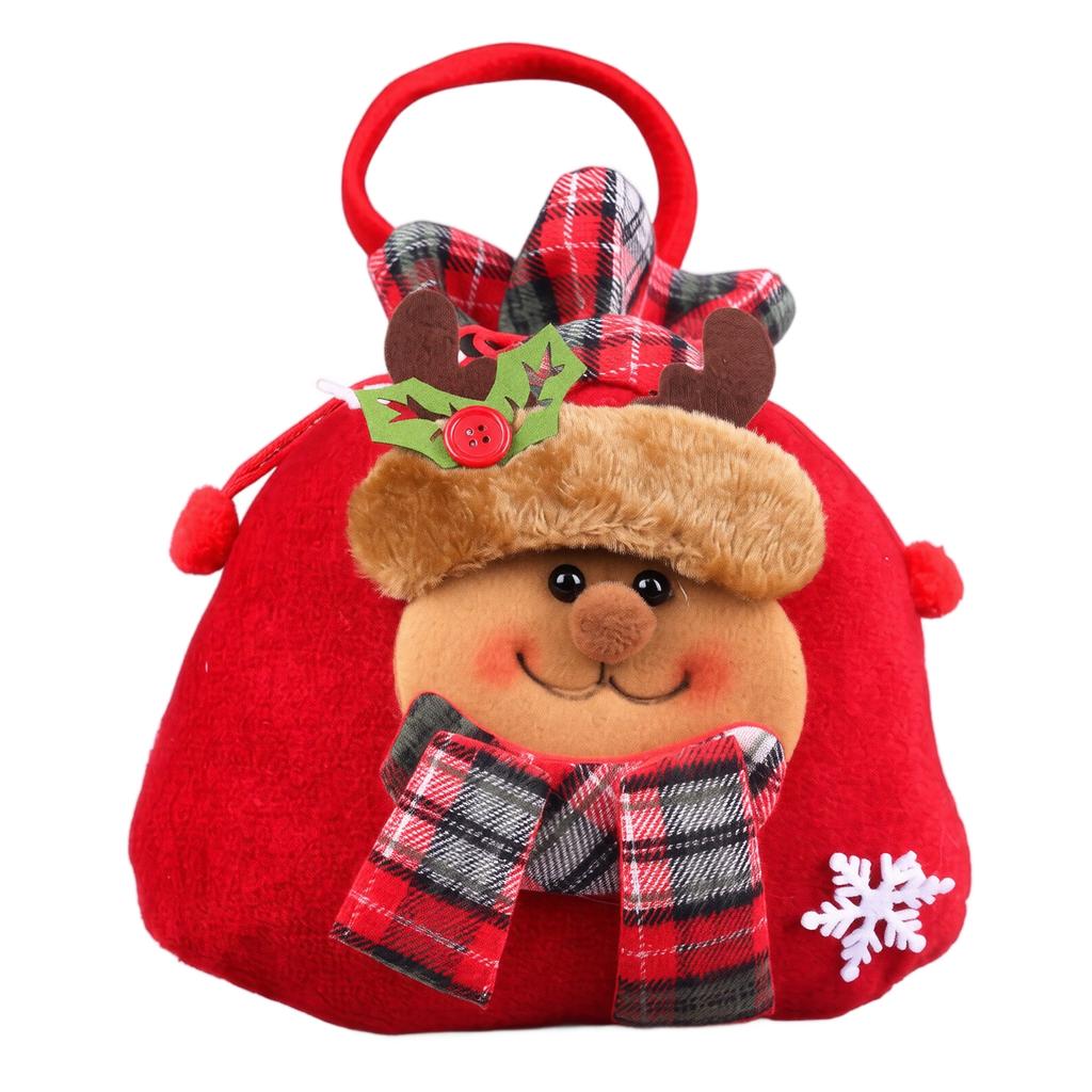 Christmas Gift Bags Red Plaid Design Small Candy Bags for Kids Christmas Eve Holder