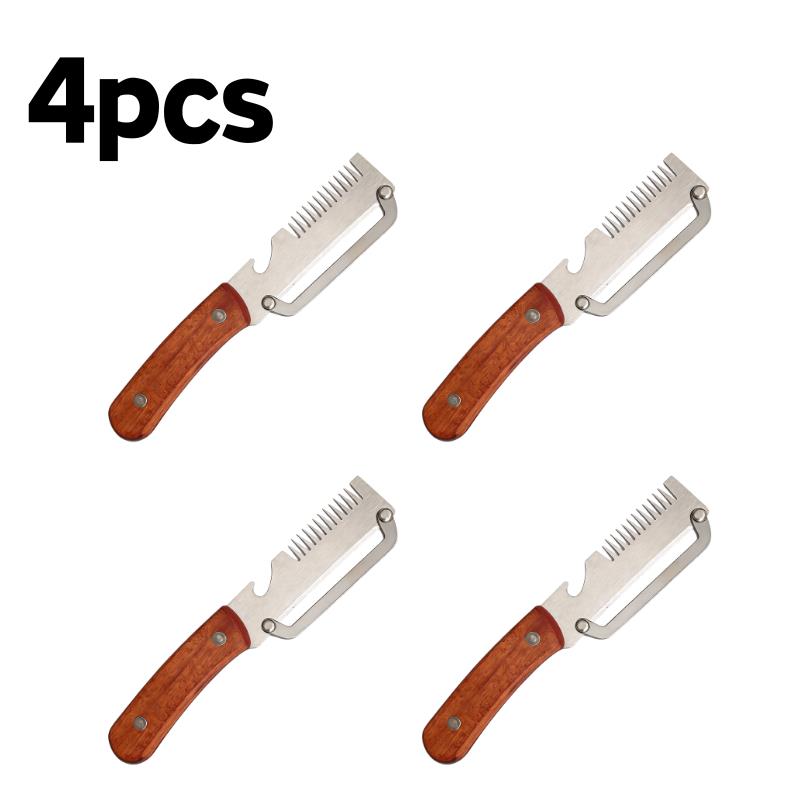 Stainless Steel Vegetable Peeler with Wooden Handle 3-in-1 Fruit Potato Peeler with Bottle Opener Kitchen Peeling Cooking Tools7