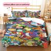 Pokemon Scene Illustration Bedding Set, Pokemon Scene Bedroom Decor, Gift for Pokemon Enthusiasts