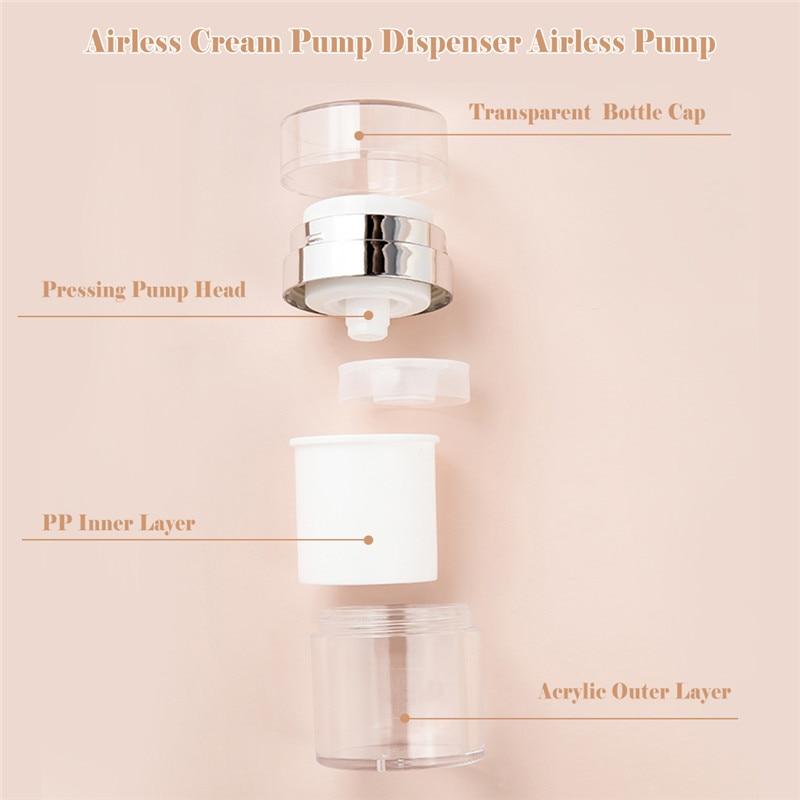 Empty Airless Pump Jar Refillable Creams Gels Lotions Dispenser Travel Leak Proof Cosmetic Container Vacuum Bottle New