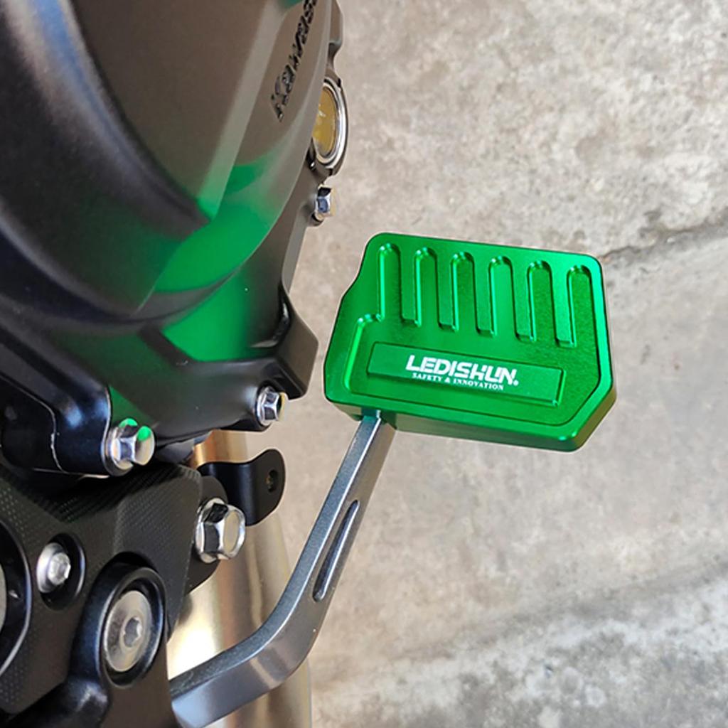 LEDISHUN Motorcycle Brake Pedal Extension Plate for Ninja 400/Z400 (2018-2023) - CNC Aluminum (Red)